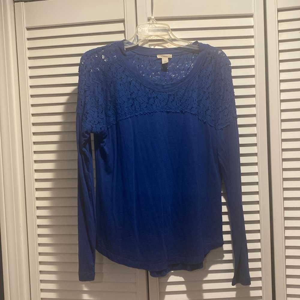 Caslon lacy long-sleeve tshirt